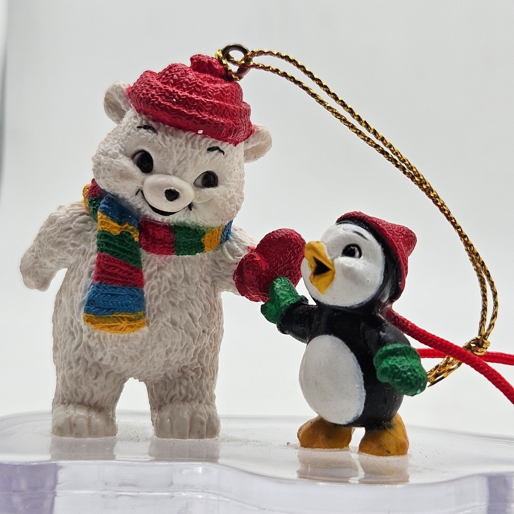 Vintage Current Inc Polar Bear Penguin Christmas Ornament Winter